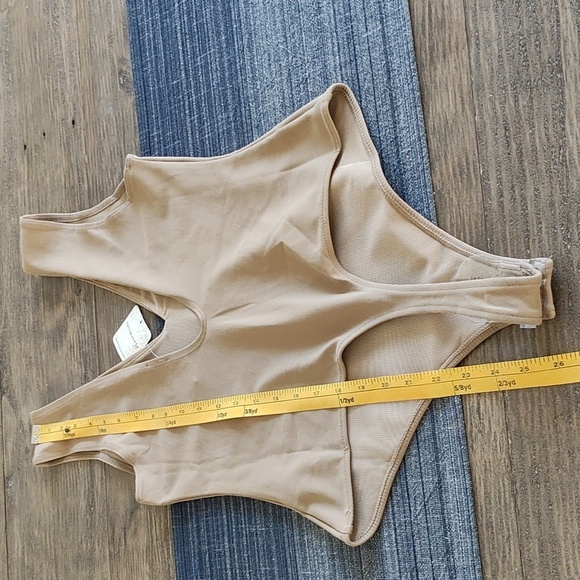 New FREE PEOPLE Tan V-Neck Bodysuit Small - Picture 6 of 16